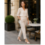 Sandale dama elegante bej din piele naturala cu toc de 6 cm MRSDACRM